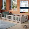 Kids Collective Letto per bambini Letto a terra 80x180cm con sponde di sicurezza e rete a doghe Lettino cachemire