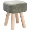 Totò Piccinni Pouf Sgabello poggiapiedi con gambe in legno (Velluto Grigio, Quadrato h 34,5)