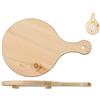 Hongu Tagliere in Legno Abete con Manico da 38 cm Diametro Cucina Pala per Pizza