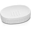 Inbagno Porta Sapone da appoggio Bianco, piattino in Ceramica, Linea Cup