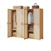 Dcbdx Guardaroba in rattan Mobiletto camera da letto con 2/3/4/5 Ante Armadio Multiuso con ripiani e Asta Appendiabiti per camera da letto soggiorno ingresso,5 door