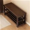 Generic Scarpiera rustica in legno massello, organizer da ingresso con sedile, elegante contenitore in legno marrone per scarpe e accessori (50 x 27 x 70 cm)