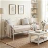 Liink1Ga Outdoor Daybed Struttura Letto Divano Singolo 90x190 Letto in Ferro Battuto per Materasso 90x190 cm, Sofa Couch Day bed Letti per Camera/Soggiorno/Veranda/Giardino/Bianco/A