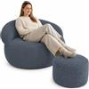 Bananair - Pouf Poltrona Soggiorno e Camera in Velluto a Coste - Pouf Gigante XXL Morbido ed Elegante - Rivestimento lavabile in lavatrice - Ideale per Adulti, Adolescenti (110 × 100 cm, Grigio Scuro)