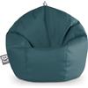 Happers Pouf Bambini Poltrona Morbida a Sacco per Sedersi con Imbottitura Puff per Gioco Relax Lettura Puffo Interno Ecopelle Quotidiano di lunga Durata Glaciale
