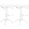 CLP Set 2 Sgabelli Bar Butch in Ghisa Design Industrial I Coppia Sgabelli Bancone Urban in Metallo Regolabili, Colore:Antico Bianco