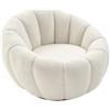 Vente-unique - Poltrona conchiglia girevole in Tessuto bouclette Bianco - COSSATO