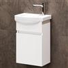 Planetmöbel lavabo con base da 40 cm con lavandino bagno in ceramica, mobiletto sospeso per piccoli bagni e WC ospiti, bianco opaco