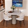 Chleby Set di 4 Sedia da Pranzo in Velluto Sedie da Cucina con Schienale Gambe in metallo Sedia Moderna per Sala da pranzo Soggiorno Cucina bianco