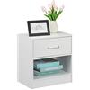 Relaxdays 2x Comodino con Cassetto, Design Aperto HLP: 41,5 x 39 x 31 cm, Tavolino Basso per Salotto & Camera, Bianco