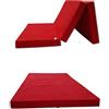 Odolplusz Materasso pieghevole compatibile con VW Caddy 3,4,5 | 3 pezzi materasso pieghevole | 120 x 200 cm | dormire in auto (rosso)