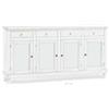 milani home - madia credenza in legno massello 196 x 43 x 98 cm, bianco, per soggiorno e sala da pranzo
