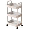 Generisch Carrello portaoggetti a 3 ripiani, carrello da cucina con ruote, organizer multifunzione, girevole a 360°, scaffale mobile, per cucina, camera da letto, camera dei bambini e