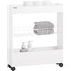 SoBuy Carrellino Salvaspazio Carrello Cucina Organizzatore Bagno Mobiletto Bagno Salvaspazio (BZR46-W)