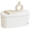 LAMBY HOME Pouf - Pouf portaoggetti per camera da letto, decorazione camera, poggiapiedi, soggiorno con seduta, scarpiera ingresso ingresso, pouf soggiorno/letto, colore bianco, bordeaux