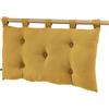 DOCK AVENUE Gaia, cuscino per testiera imbottita con 5 bottoni, 50 x 80 cm, tessuto garza di cotone, imbottitura in fibra di poliestere, con 5 passanti, colore giallo zafferano