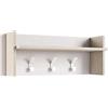 Terraneo pannello appendiabiti bianco rovere con ampio ripiano e 3 ganci resistenti - Soluzione elegante e funzionale per ingresso o corridoio, dimensioni 90x29x34 cm