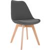 CLP Sedia da Pranzo Linares Plastic I Tessuto I Velluto I Corda I Aspetto Pelle I Poltrona con Struttura in Legno, Colore:Grigio, Materiale:Stoffa