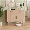 Julyue Credenza da Cucina con 2 Cassetti e 2 Ante, Armadio Multiuso per Camera da Letto, Soggiorno, Cucina, Sala da Pranzo, 100 x 35 x 80 cm, Colore Legno