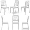 REDÒKASA Set 6 sedie in polipropilene MEDEA, MADE IN ITALY, impilabile, idrorepellente, resistenza raggi UV, design moderno per sala da pranzo, cucina, sala d'attesa, bar, ristoranti, giardino (Bianco, 6)