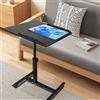 HUOLE Scrivania per Laptop, Tavolino da Divano, Piano Inclinabile Porta PC, Computer, Notebook, Serviletto, 4 Ruote, Altezza Regolabile, per Soggiorno, Ufficio, Camera da Letto,70*44*65/95 CM--nero