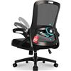 Milacyee Sedia da Ufficio Ergonomica, Sedia Smart Working con Supporto Lombare Regolabile 4D, Sedia Ufficio in Rete Traspirante con Braccioli Regolabili, Schienale Reclinabile 125°, Ruote Silenziose, Nero