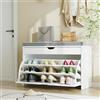 VOWNER Scarpiera Salvaspazio, Scarpiera Slim, Panca da Ingresso, Regolabili, 81Lx31Ax55P cm, per Ingresso Casa, Bianco