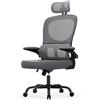 naspaluro Sedia Ufficio Ergonomica, Sedia Scrivania Con Supporto Lombare a Forma Di C, Schienale E Poggiatesta Regolabili, Braccioli Reversibili,Sedile in Rete Traspirante per L'ufficio,Grigio Nero