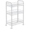 Iris Ohyama, Carrello portaoggetti, 3 livelli, su ruote, struttura robusta, 25 x 40 x 68 cm, cucina, lavanderia, bagno - Mesh Cart DMC-3 - Bianco