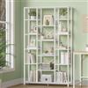 Hzuaneri Libreria Scaffale 6 livelli, 15 Ripiani, Bianco BC15013W | Grande scaffale regolabile, per soggiorno, ufficio, camera da letto, studio, 30 x 100 x 170 cm