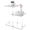 Genérico Tavolino ausiliario in acrilico | Tavolino decorativo per esposizione | 3 livelli trasparente per ingresso camera da letto soggiorno telefono libri casa uso multiplo