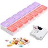 Generico Portapillole Elettronico | Portapillole Digitale Settimanale Con 14 Scomparti | Portatile Per Vitamine, Integratori E Medicinali | Promemoria Per L'assunzione Di Farmaci Per Viaggi, Casa