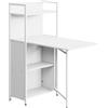 Vicco Scrivania Savio, Bianco, 30-100 x 57 cm con piano del tavolo pieghevole, utilizzabile come tavolo a parete pieghevole con ripiani