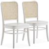 HOMN LIVING Pack 2 Sedie Vesta in Legno massello Bianco, 45 cm (Larghezza) 51 cm (profondità) 88 cm (Altezza)