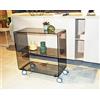 Slato Cleo Maxi fumè - mobiletto o carrello con ruote in cristallo acrilico, cm. 70x33xH71 da soggiorno a tre ripiani, leggero, elegante, porta oggetti, design moderno Made in Italy