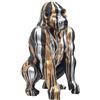 Home Deco Factory, HD0213, Statua di Gorilla Nero con Scorrimento in Oro e Argento, Design Contemporaneo, Resina Resistente, Elegante Punto focale per Interni, H45 cm, Nero/Oro/Argento