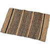 DRW Tappeto rettangolare con erba di mare in naturale e nero 1 x 90 x 60 cm
