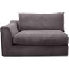 CAVADORE Modulo Fiona con bracciolo sinistro, combinabile singolarmente come divano angolare, Big Sofa o paesaggio residenziale, 138 x 90 x 112 cm, bianco grigio