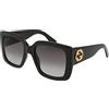 Gucci Occhiali da Sole GG0141SN Black/Grey Shaded 53/20/140 donna