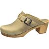 Sanita Malulo | Zoccoli Aperti da Donna | Zoccoli in Pelle con Suola in Legno | Cinturino alla Caviglia | Prodotto Originale Fatto Mano | Marrone Chiaro | 40 EU