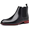 MlYJmer Chelsea Boots Uomo Stivali Eleganti Stivaletti Stivaletti Uomo Bassi, Stivali Casual Business,Nero,46 EU