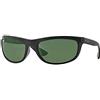 Ray-Ban Balorama RB4089 - 601/58 Polarizzati Occhiali da Sole Uomo Classici con Lenti Verdi 62 mm, 62 mm, Nero