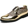 Zaylee Scarpe da sera da uomo, formali, in pelle, con punta rotonda, Oxford, EU 42, dorate