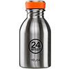 24Bottles Urban Bottle - Borraccia 250 ml, Borraccia Acciaio Inox, Bottiglia con Tappo 100% Ermetico Ultraleggera, Borraccia Palestra senza BPA, Borracce Design Italiano [NON Termica], Brushed Steel