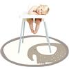 Morbuy Tappetino Seggiolone Bambini Antiscibvolo, 130cm Tappeto Antispruzzo Lavabile Impermeabile Multiuso Tovaglia Tappeti Gioco per Protezione del Pavimento Picnic (Elefante,130x130cm)