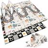 NUKIDO Baby Foam Mat Double Sided Cute Colourful Design for Playing Crawling Gift Foldable 200 x 180 cm NK-340 Contrast Path Pattern