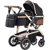 Lnhcrbs Passeggino Trio,Passeggino Leggero è Dotato di Un Maniglione Regolabile in Altezza,Passeggino Reversibile è Dotato Anche di Seggiolino Auto, Zanzariera e Borsa Per La Mamma, Portabicchieri