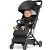 HUOLE Triciclo bambini fino 25 kg, Passeggino con Maniglione regolabile, Bici, Sedile girevole Fronte Mamma e Strada, Cappottina pieghevole, Ruota libera,63 * 30 * 101 cm (Nero)
