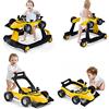 LIFEZEAL Girello Neonato 6-18 Mesi, 4 in 1, Girello per Bambini 6-18 Mesi, Baby Walker Pieghevole, con Altezza e Velocità di Ruote Regolabili, Primi Passi, con Luce e Musica, Portata 15 kg, Giallo