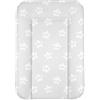 regalik Materassino fasciatoio 50x70 cm, grigio con stelle - impermeabile e lavabile, morbido per neonati - cuscino fasciatoio per cassettiera - materassino cambio pannolino, facile da pulire